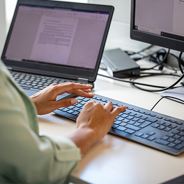 A man working on a laptop